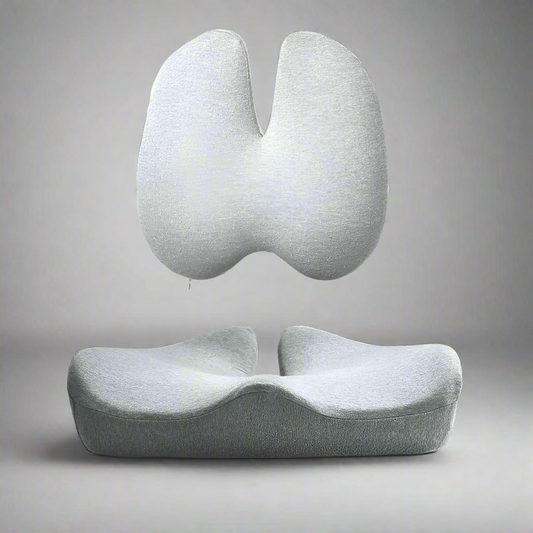 Orthopedic Seat & Back Cushion Set | Pressure Relief, Pain-Free Sitting & Support  Seat Cushion for Office Chair, Car, Home & Pregnancy