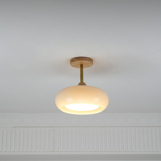 Bauhaus Glass Ceiling Lamp | Vintage Design, Moisture Resistant & Ideal for Mid-Century Modern Decor in Bedrooms and Dining Rooms