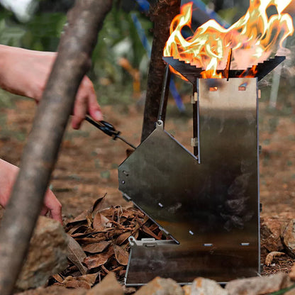 Portable Outdoor Rocket Wood Burning Stove | Efficient, Lightweight & Ideal for Camping and Backyard Gatherings