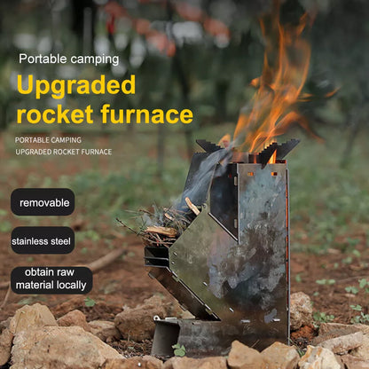Portable Outdoor Rocket Wood Burning Stove | Efficient, Lightweight & Ideal for Camping and Backyard Gatherings