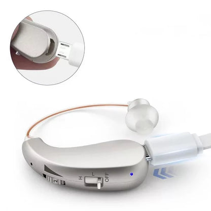 Rechargeable Digital Hearing Aid for Adults - Adjustable Volume & Noise Reduction for Clear Sound Quality