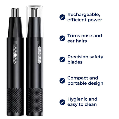 Rechargeable Nose Hair Trimmer | Cordless, Safe Blades & Portable Design | Best male and female nose hair trimmer