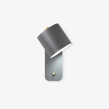 Rotatable Cylinder Plug-in Wall Lamp with Adjustable Brightness for Living Room & Bedroom Lighting