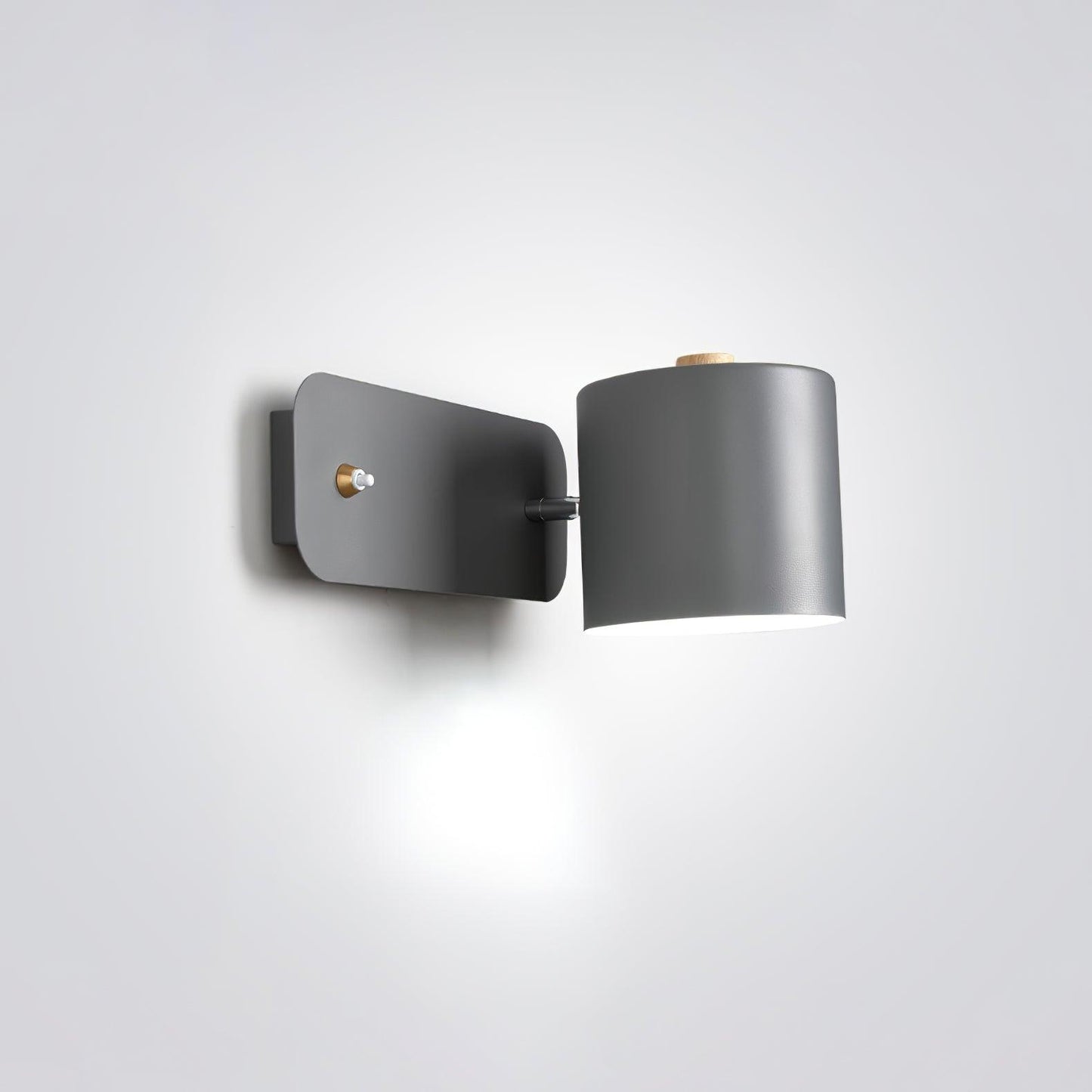 Rotatable Cylinder Plug-in Wall Lamp with Adjustable Brightness for Living Room & Bedroom Lighting