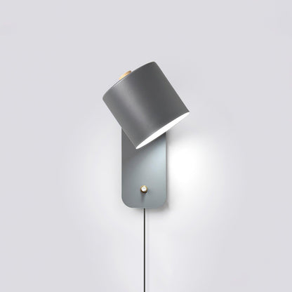 Rotatable Cylinder Plug-in Wall Lamp with Adjustable Brightness for Living Room & Bedroom Lighting