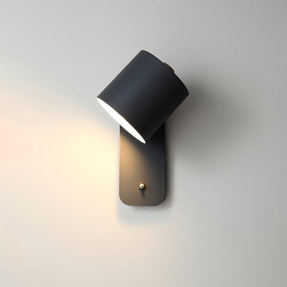 Rotatable Cylinder Plug-in Wall Lamp with Adjustable Brightness for Living Room & Bedroom Lighting