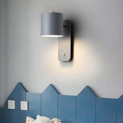 Rotatable Cylinder Plug-in Wall Lamp with Adjustable Brightness for Living Room & Bedroom Lighting