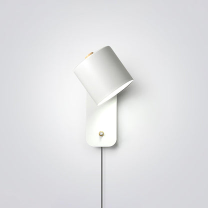 Rotatable Cylinder Plug-in Wall Lamp with Adjustable Brightness for Living Room & Bedroom Lighting