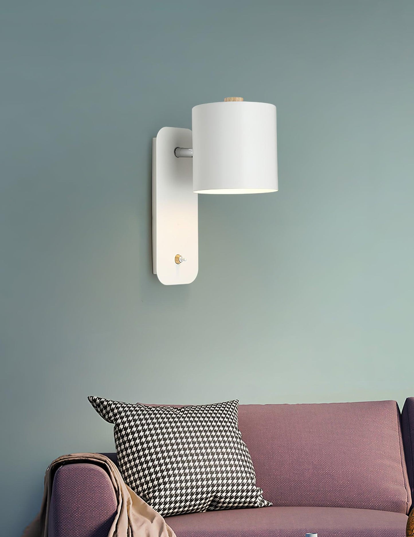 Rotatable Cylinder Plug-in Wall Lamp with Adjustable Brightness for Living Room & Bedroom Lighting