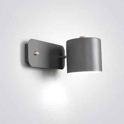 Rotatable Cylinder Plug-in Wall Lamp with Adjustable Brightness for Living Room & Bedroom Lighting