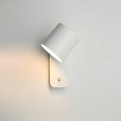 Rotatable Cylinder Plug-in Wall Lamp with Adjustable Brightness for Living Room & Bedroom Lighting