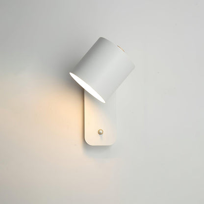 Rotatable Cylinder Plug-in Wall Lamp with Adjustable Brightness for Living Room & Bedroom Lighting