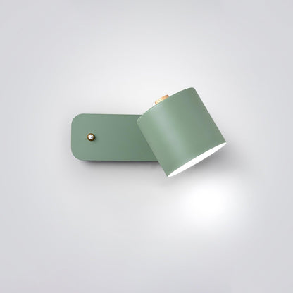 Rotatable Cylinder Plug-in Wall Lamp with Adjustable Brightness for Living Room & Bedroom Lighting