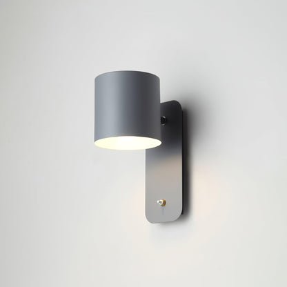 Rotatable Cylinder Plug-in Wall Lamp with Adjustable Brightness for Living Room & Bedroom Lighting