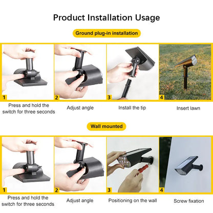 Waterproof Solar Powered Garden Lights | Led outdoor lights, Adjustable Brightness & RGB for Garden, Patio, and Solar Lawn lights