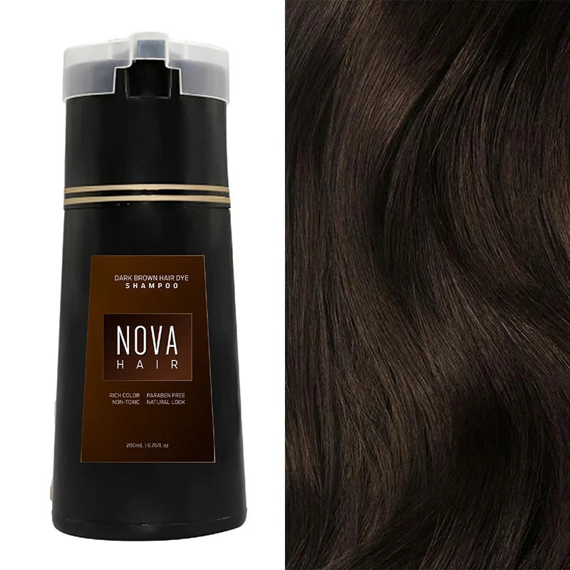 NovaHair Instant Dye Shampoo – Get Natural Black Hair in Minutes