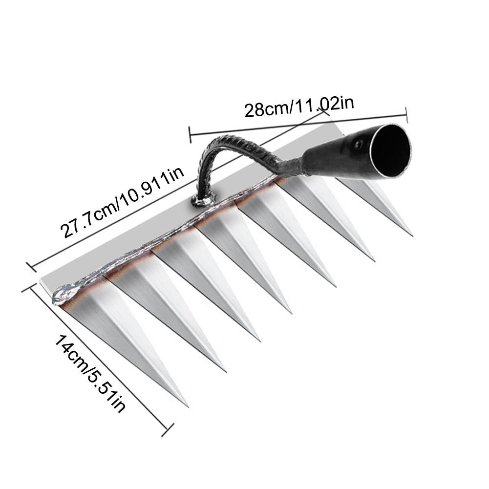 Steel Lawn Rake with Durable Steel Tines for Efficient Lawn Care and Yard Cleanup