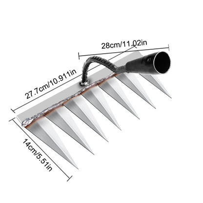 Steel Lawn Rake with Durable Steel Tines for Efficient Lawn Care and Yard Cleanup