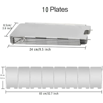 Folding Aluminum Stove Windscreen | Adjustable 9/10/12 Plates for Camping & Outdoor Cooking