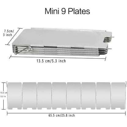 Folding Aluminum Stove Windscreen | Adjustable 9/10/12 Plates for Camping & Outdoor Cooking