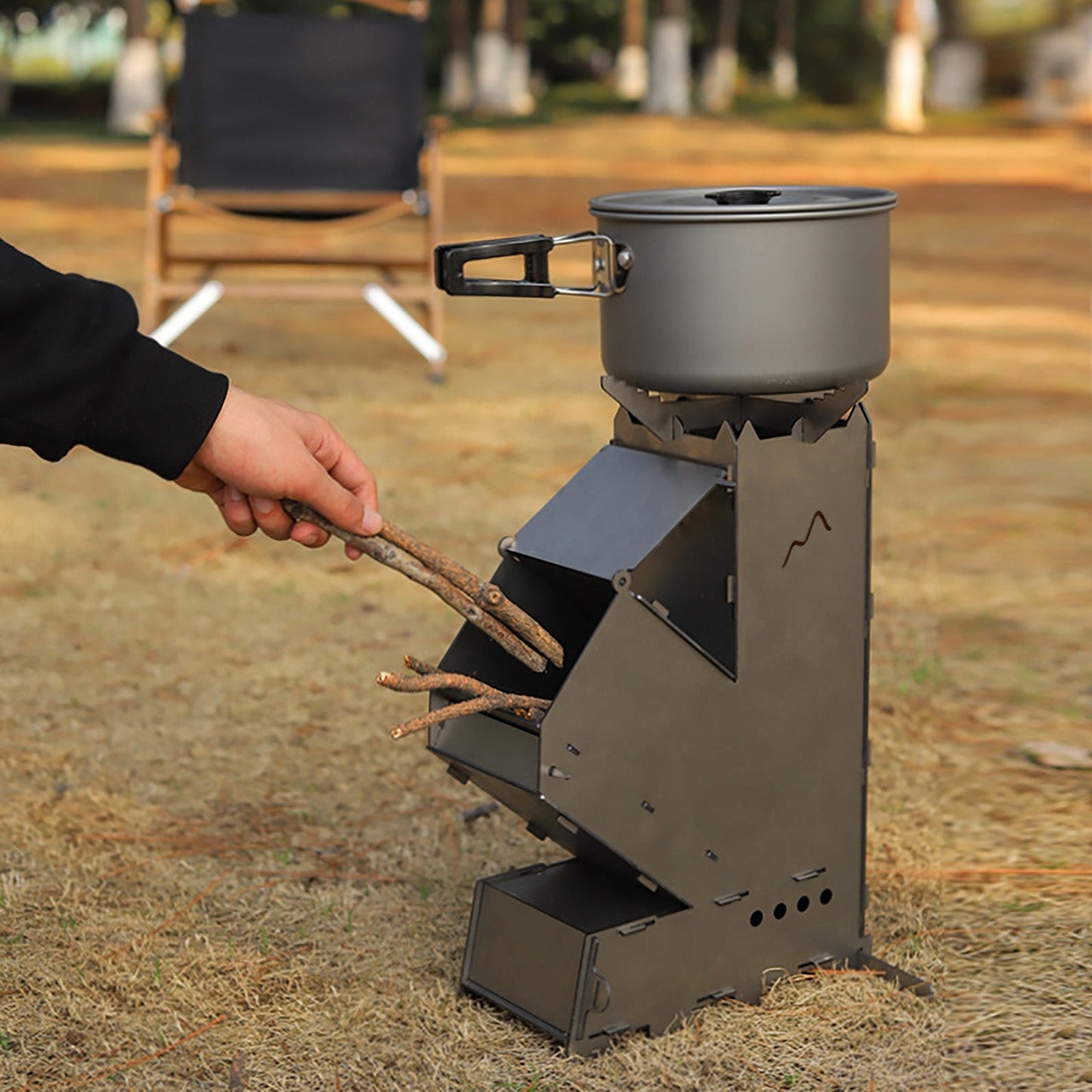 Portable Outdoor Rocket Wood Burning Stove | Efficient, Lightweight & Ideal for Camping and Backyard Gatherings