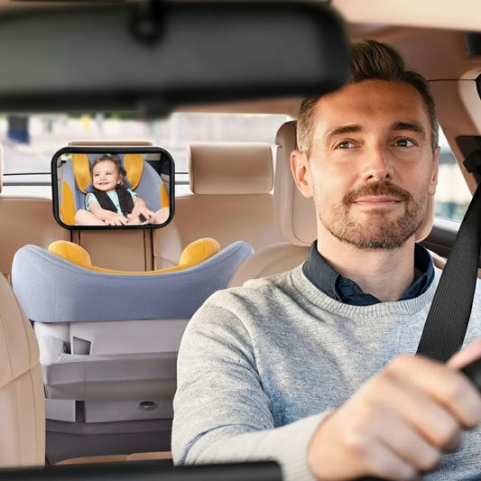 Stable Baby Car Mirror for Portable Car Seat & Booster for Childrens - 360° Wide View, Shatterproof & Easy Install Headrest Monitor