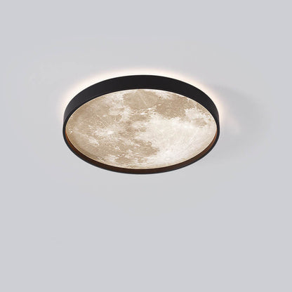 LED Flush Mount Ceiling Light - Nordic Moon Design - Round Fixture for Modern Home Decor & Low Ceilings