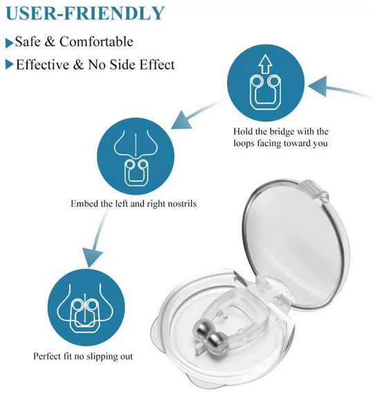 Snore Stopper Magnetic Nose Clips | Hypoallergenic, Comfortable & Effective for Better Sleep Quality