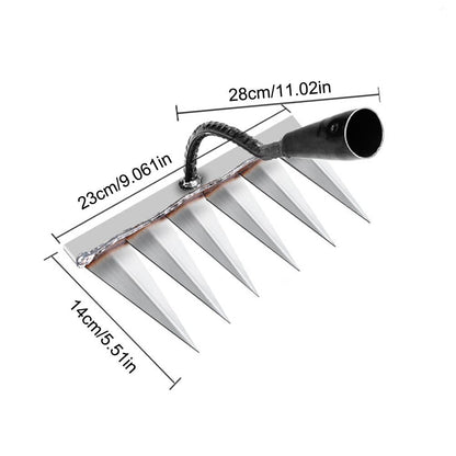 Steel Lawn Rake with Durable Steel Tines for Efficient Lawn Care and Yard Cleanup
