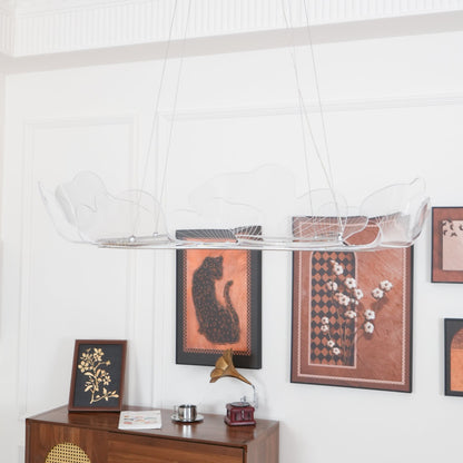 Leaf-Shaped LED Chandelier | Dimmable, Gold Finish & Ideal for Living Room or Office Spaces