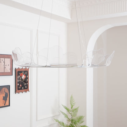 Leaf-Shaped LED Chandelier | Dimmable, Gold Finish & Ideal for Living Room or Office Spaces