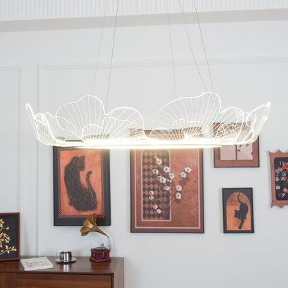 Leaf-Shaped LED Chandelier | Dimmable, Gold Finish & Ideal for Living Room or Office Spaces