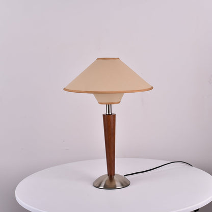 Wooden Table Lamp | Sleek Design with Fabric Shade & Ideal for Indoor Use in Modern Living Spaces