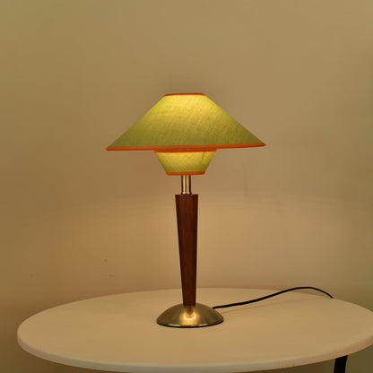 Wooden Table Lamp | Sleek Design with Fabric Shade & Ideal for Indoor Use in Modern Living Spaces
