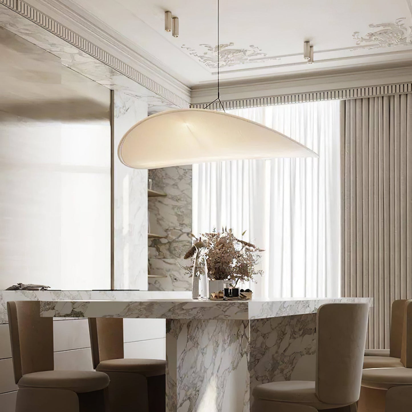 Nordic Silk Cloud Pendant Lamp | Dimmable, Adjustable Height & Ideal for Modern Indoor Decor | Wabi-sabi Style