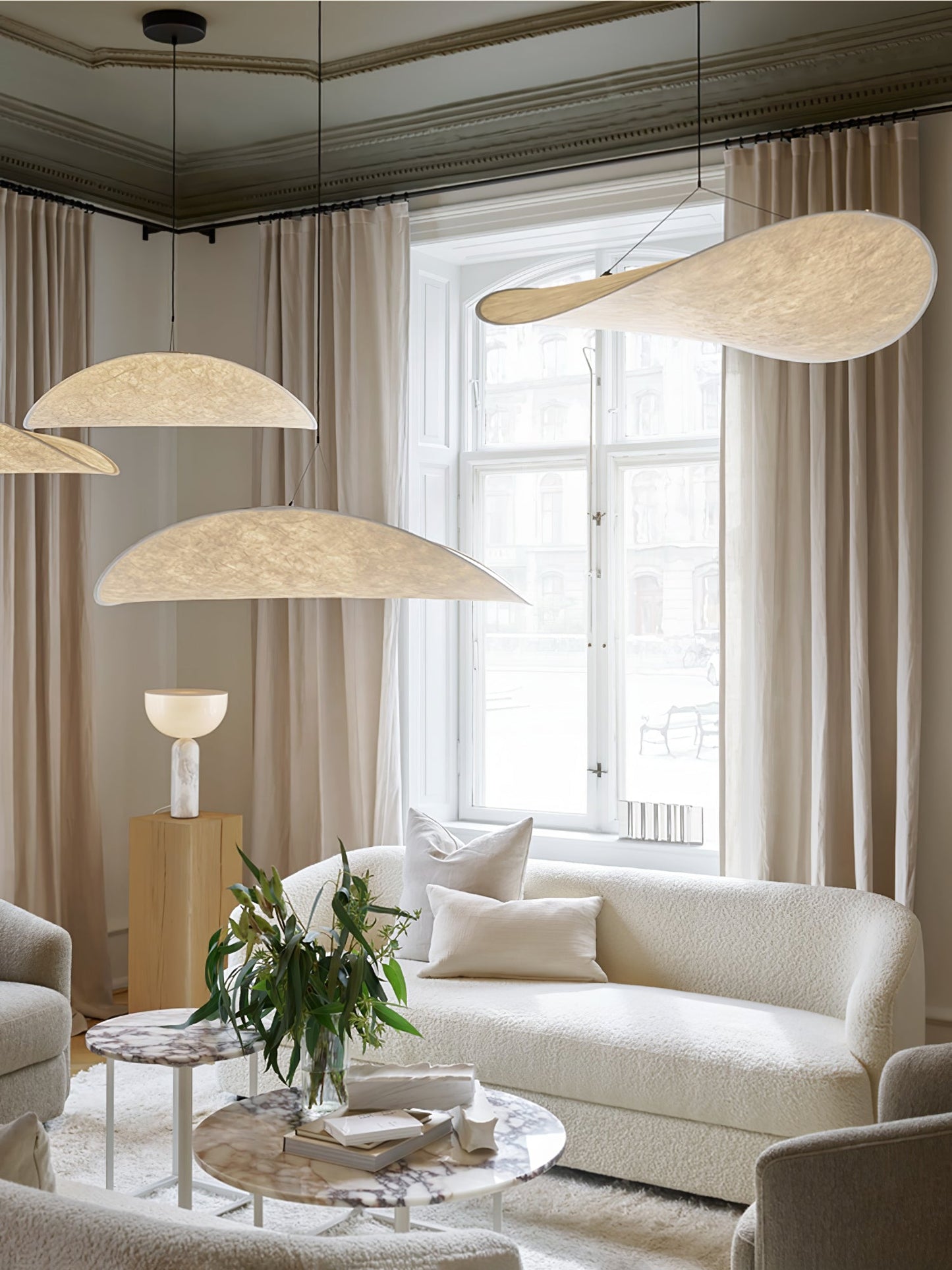 Nordic Silk Cloud Pendant Lamp | Dimmable, Adjustable Height & Ideal for Modern Indoor Decor | Wabi-sabi Style