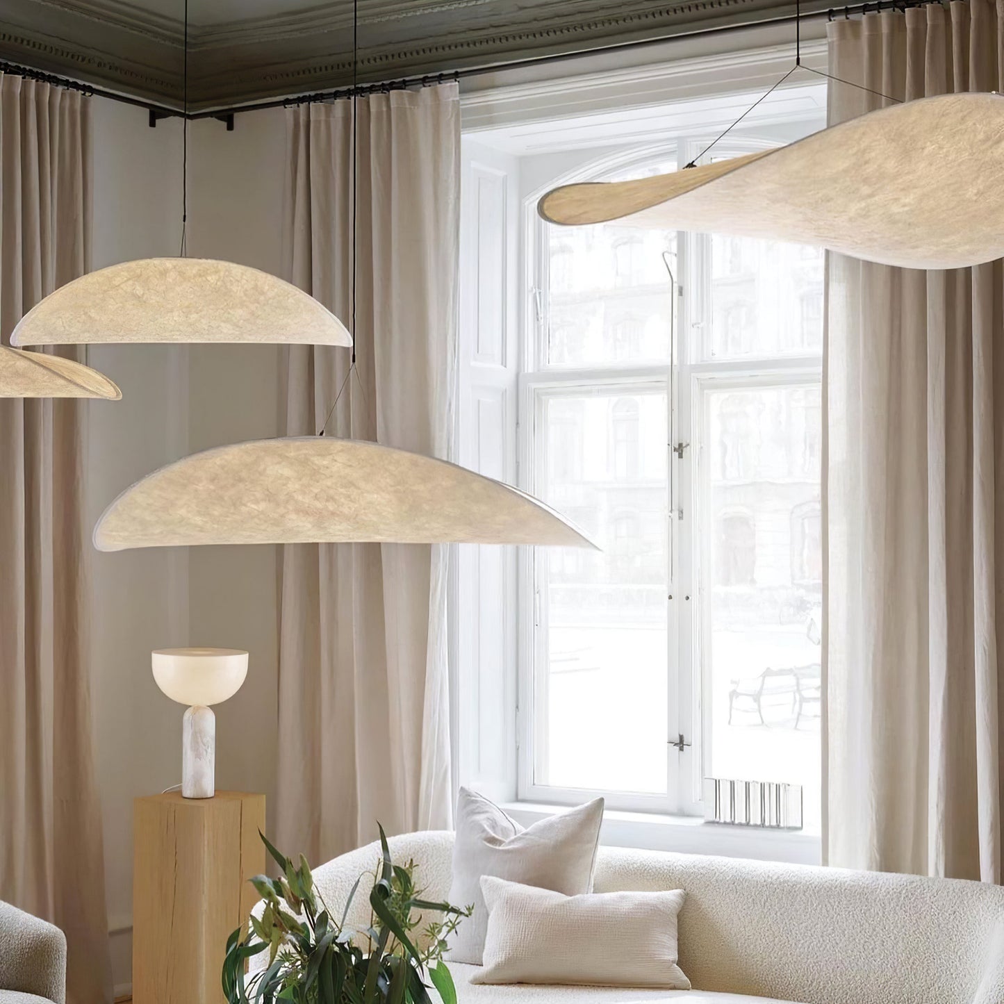 Nordic Silk Cloud Pendant Lamp | Dimmable, Adjustable Height & Ideal for Modern Indoor Decor | Wabi-sabi Style