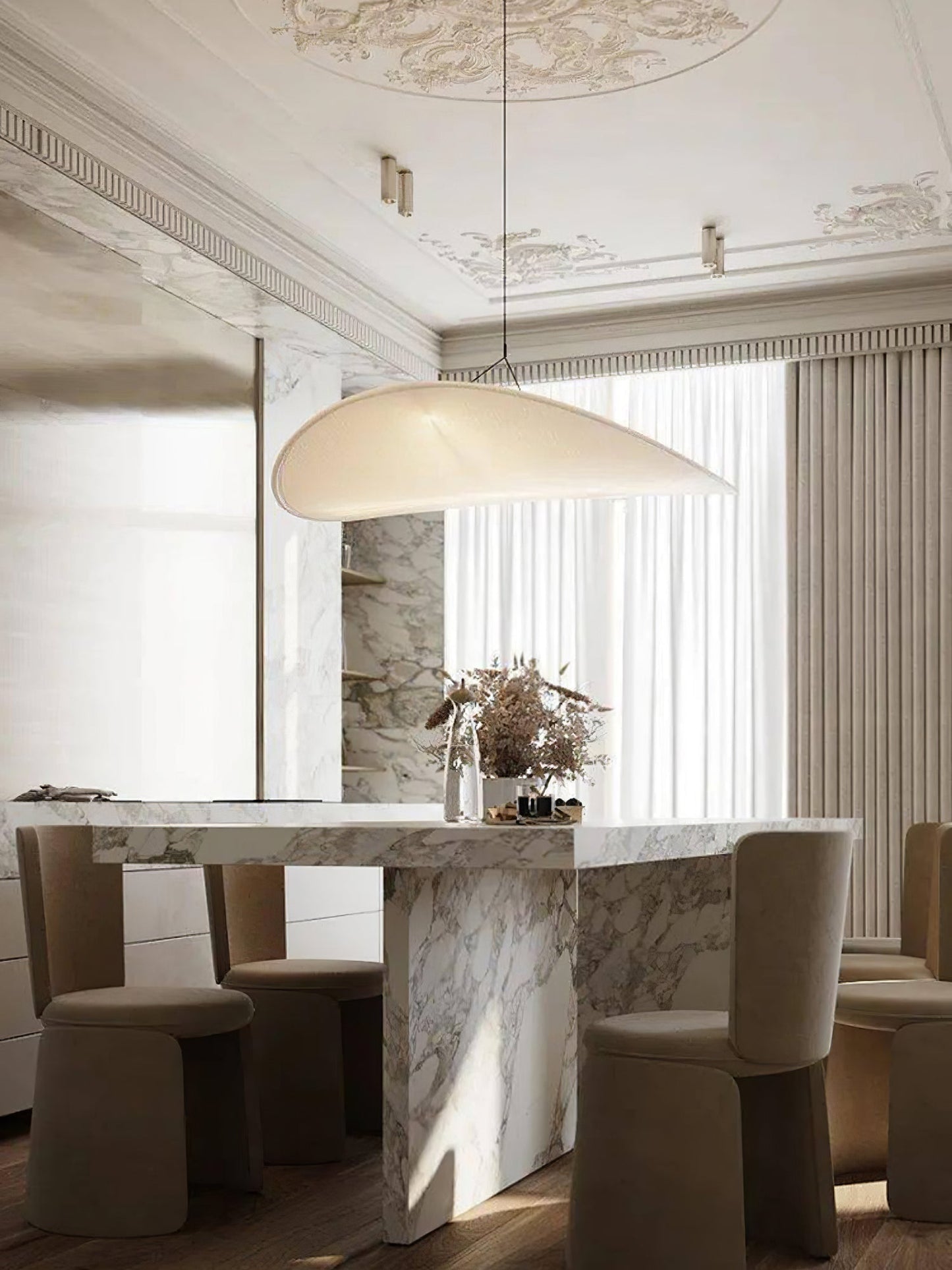 Nordic Silk Cloud Pendant Lamp | Dimmable, Adjustable Height & Ideal for Modern Indoor Decor | Wabi-sabi Style