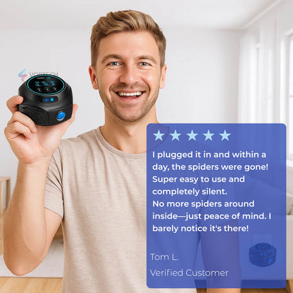 Plug-In Ultrasonic Spider Repeller | Chemical-Free Electronic Spider Killer Alternative for Home – Safe, Silent & 3200 sq. ft. Coverage