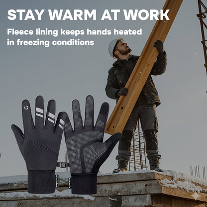 Thermal Waterproof Work Gloves – Durable Non-Slip Winter Gloves with Touchscreen for Outdoor Work