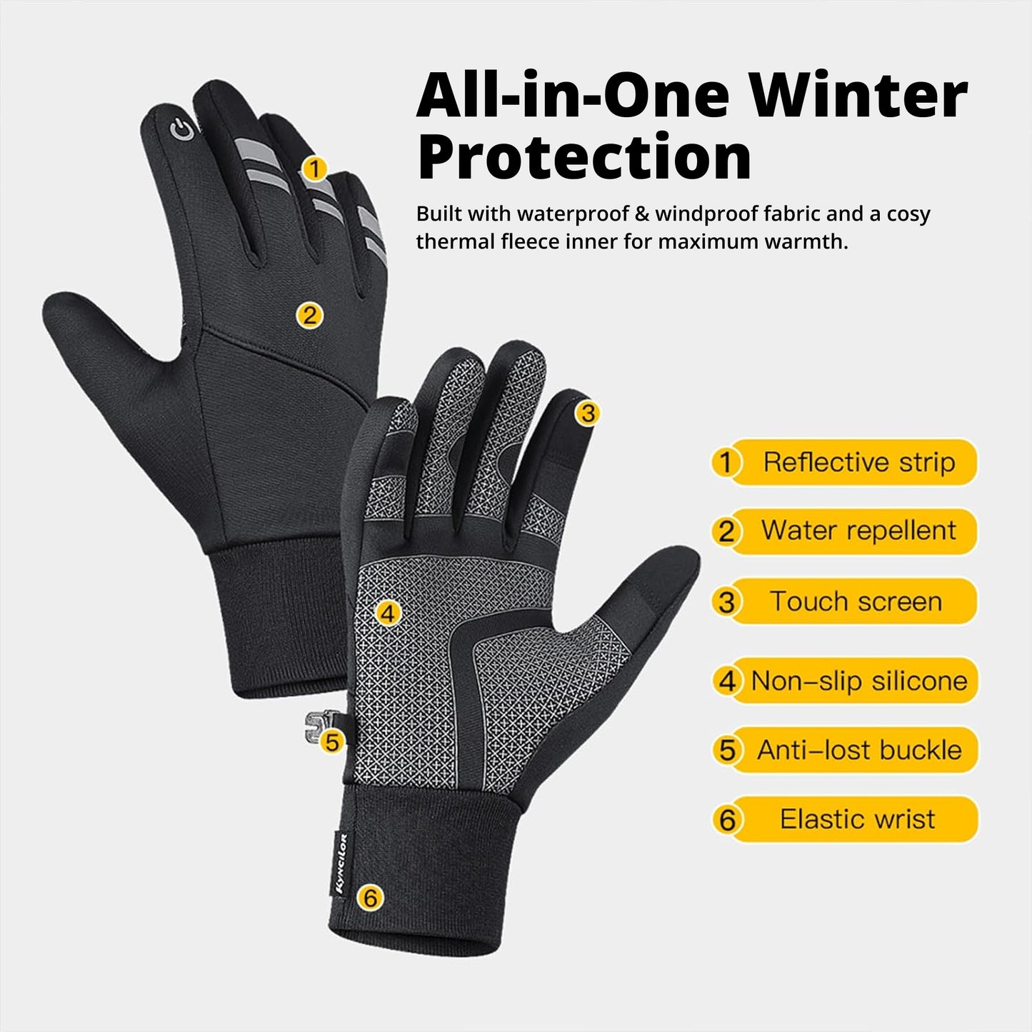 Thermal Waterproof Work Gloves – Durable Non-Slip Winter Gloves with Touchscreen for Outdoor Work