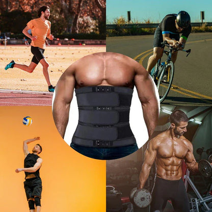 Mens Waist Trainer for Gym & Weight Loss | Triple Compression Fat Burning Sweat Belt | Back Support & Core Trimmer