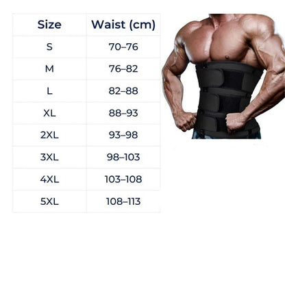 Mens Waist Trainer for Gym & Weight Loss | Triple Compression Fat Burning Sweat Belt | Back Support & Core Trimmer