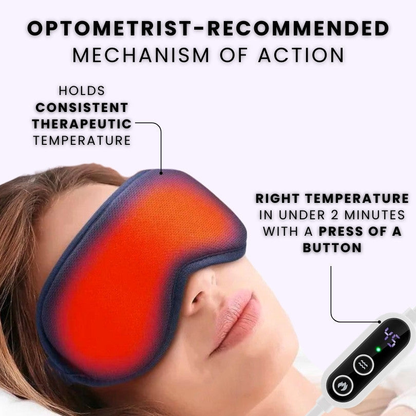 OptiSoothe™ Warm Eye Mask for Dry Eyes | USB Heated Dry Eyes Sleeping Mask