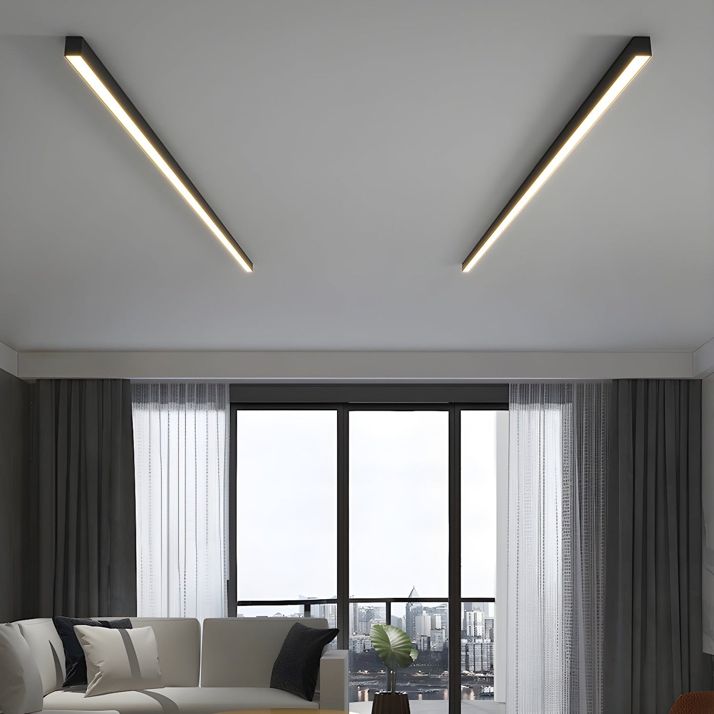 Ultra Slim Linear LED Ceiling Light Fixture for Modern Home Decor & Kitchen Lighting