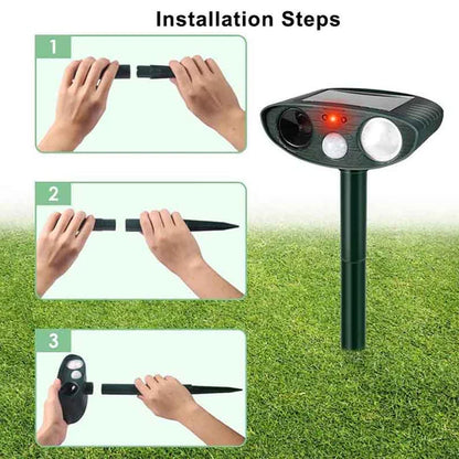 Ultrasonic Chipmunk Repeller - Solar Powered - Get Rid of Chipmunks in 48 Hours