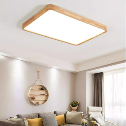 Wooden Geometric Ceiling Light | Dimmable LED, Adjustable Brightness & Modern Design for Indoor Spaces