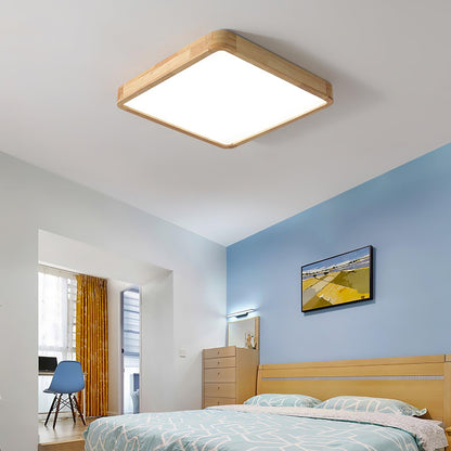 Wooden Geometric Ceiling Light | Dimmable LED, Adjustable Brightness & Modern Design for Indoor Spaces