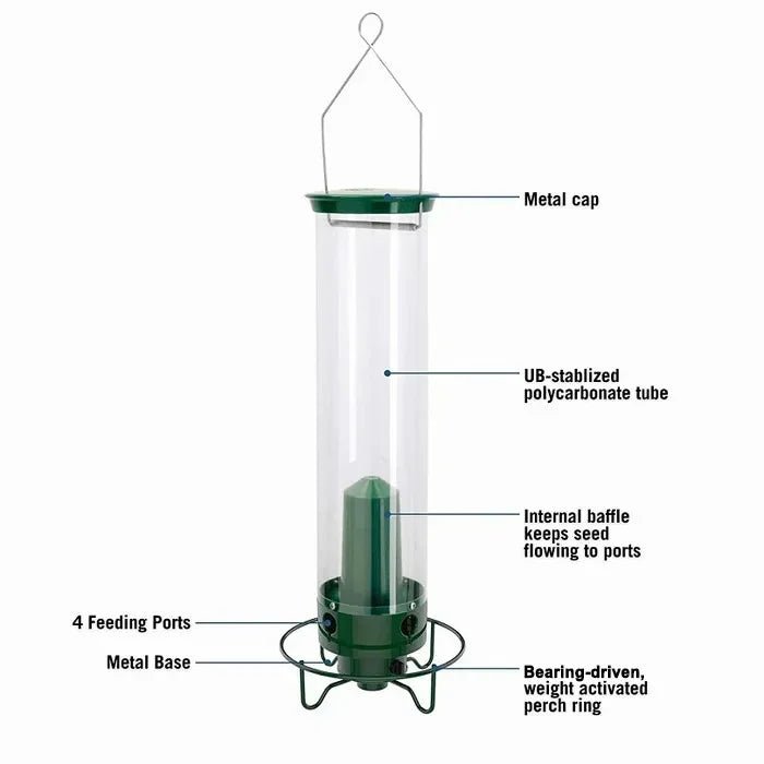 Squirrel-Proof Bird Feeder with Spinning Mechanism and 5 lb Seed Capacity for Wild Birds in Backyard Gardens