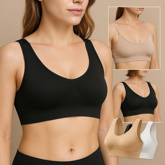 Seamless Comfort Bra for Women - Improved Fit Wireless Supportive Underwear for Everyday Wear